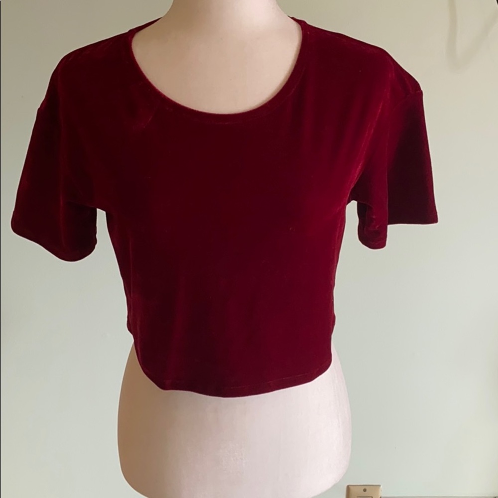 Red velvet crop top